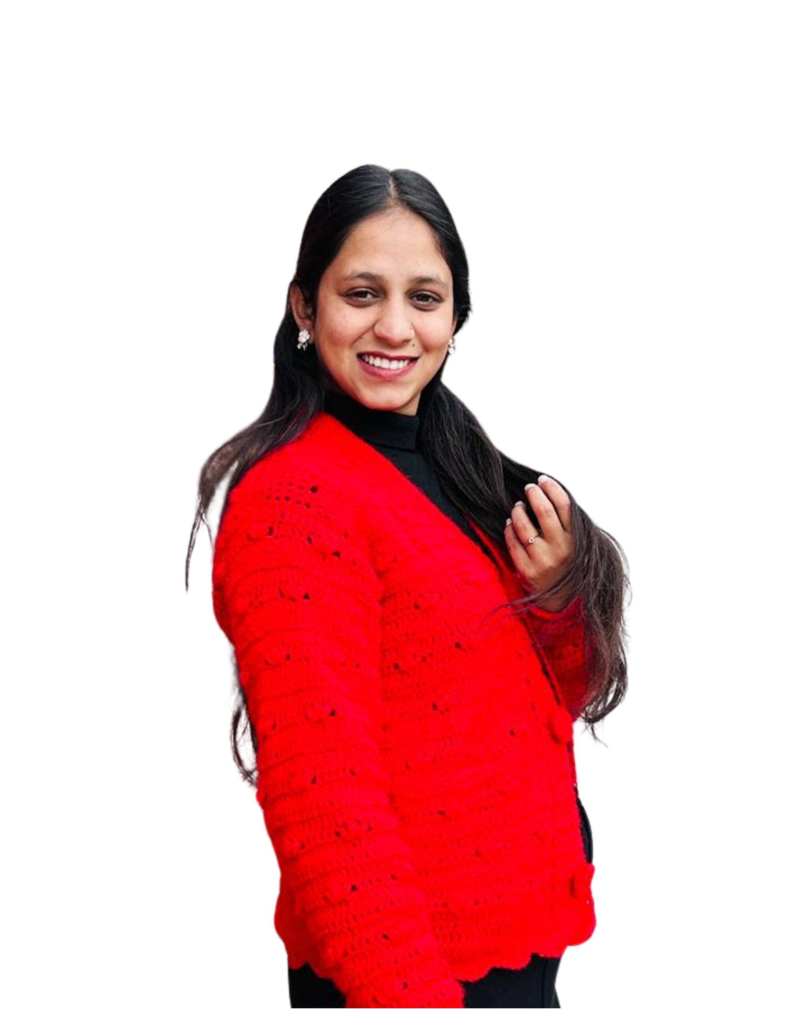 Warm Ruby Crochet Cardigan