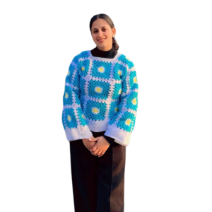 Daisy Grid Crochet Sweater
